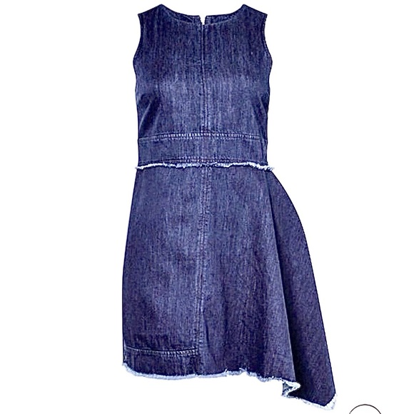 N/Nicholas Denim Side Flare Dress Sleeveless Asymmetrical Mini Size 2 (XS-S) - Picture 2 of 14